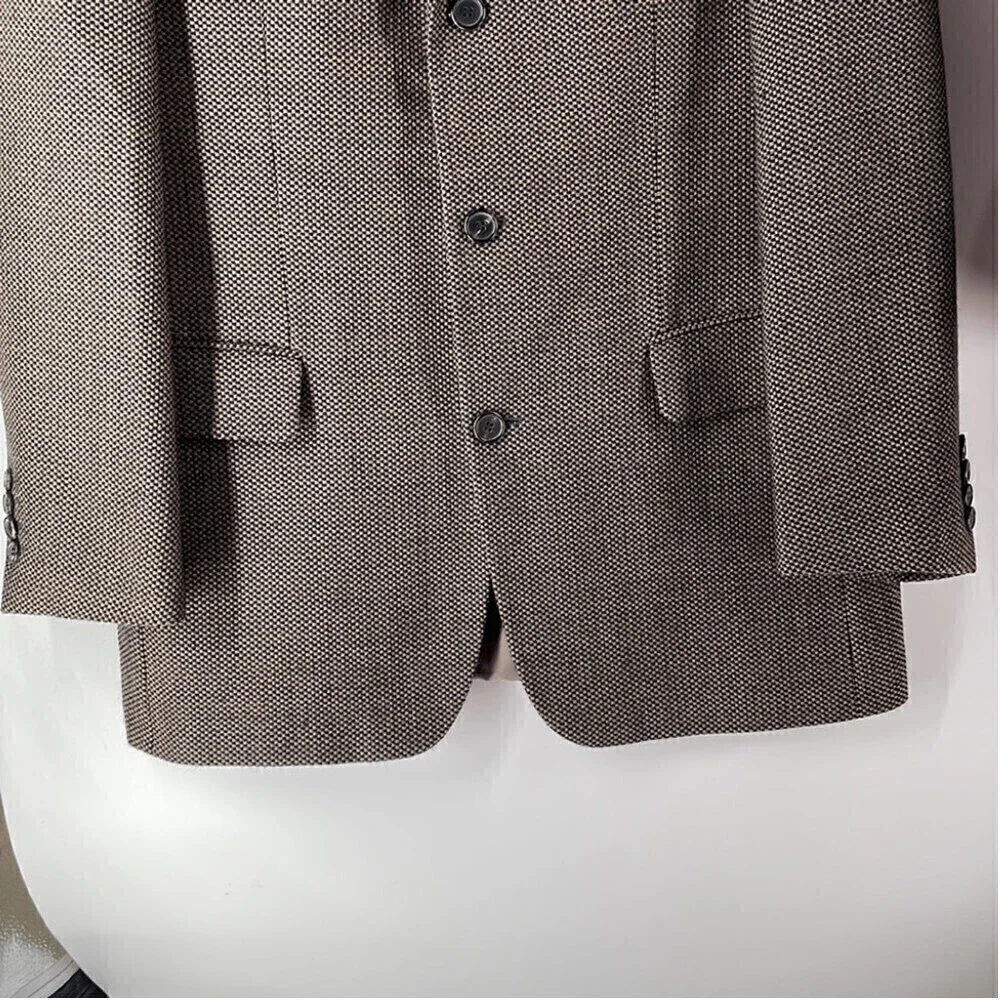 HUGO Boss suit jacket sports coat nails head browns blues 100% virgin wool sz 40